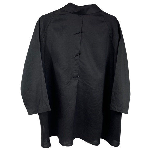 I.C. By Connie K 100% Linen Lagenlook Blouse XXL Black - Picture 5 of 7